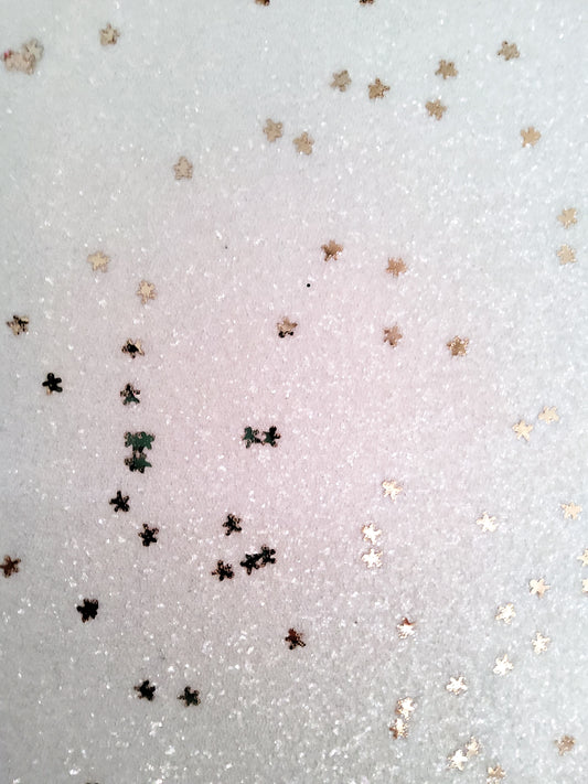 Gold Snowflake Chunky Glitter 9x12 faux leather sheet