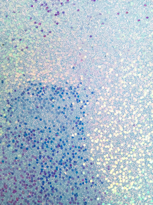 Sparkly Aqua Blue Chunky Glitter 9x12 faux leather sheet