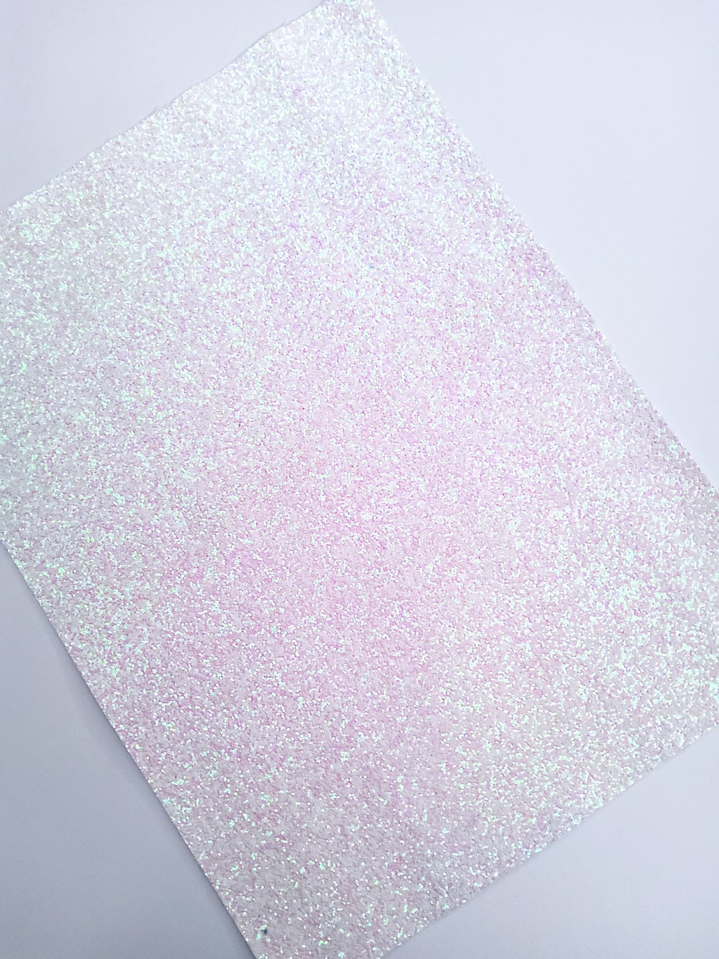 Iridescent White Chunky Glitter 9x12 faux leather sheet