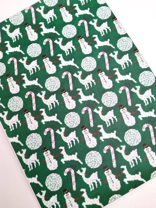 Neon Christmas Decorations 9x12 faux leather sheet