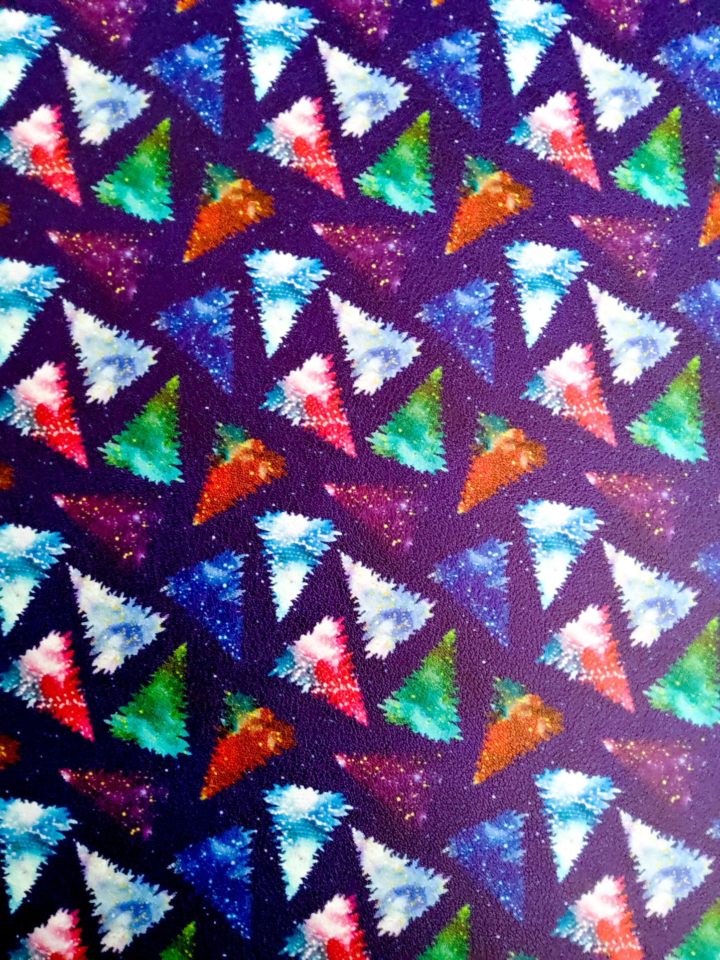 Neon Christmas Trees 9x12 faux leather sheet