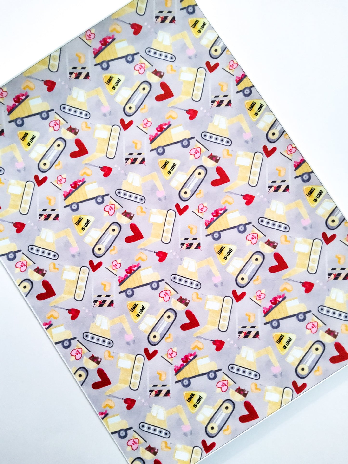 Construction Love 9x12 faux leather sheet