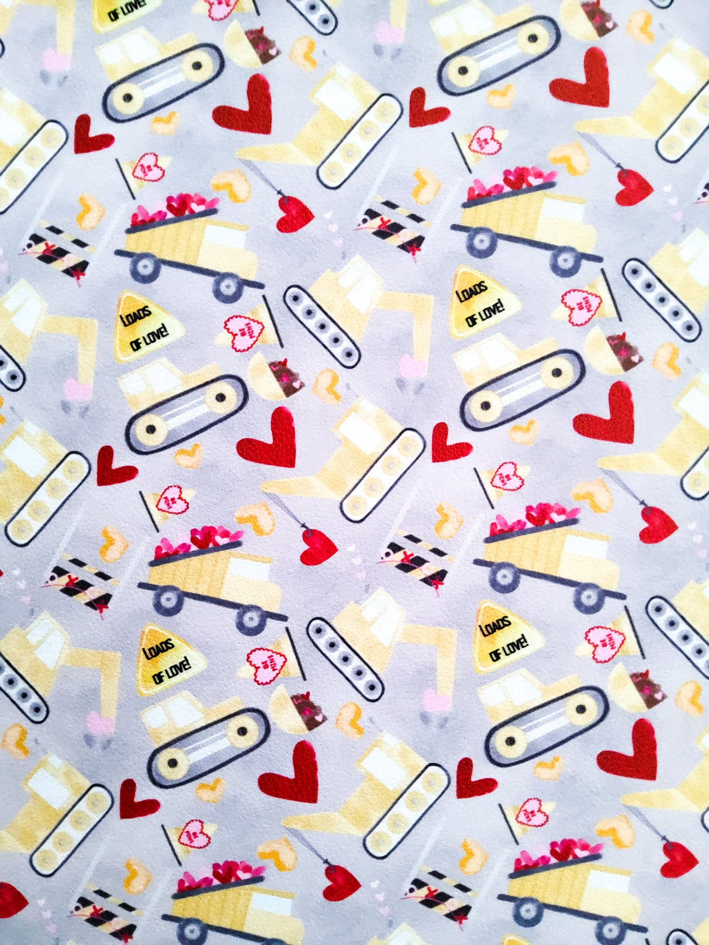 Construction Love 9x12 faux leather sheet
