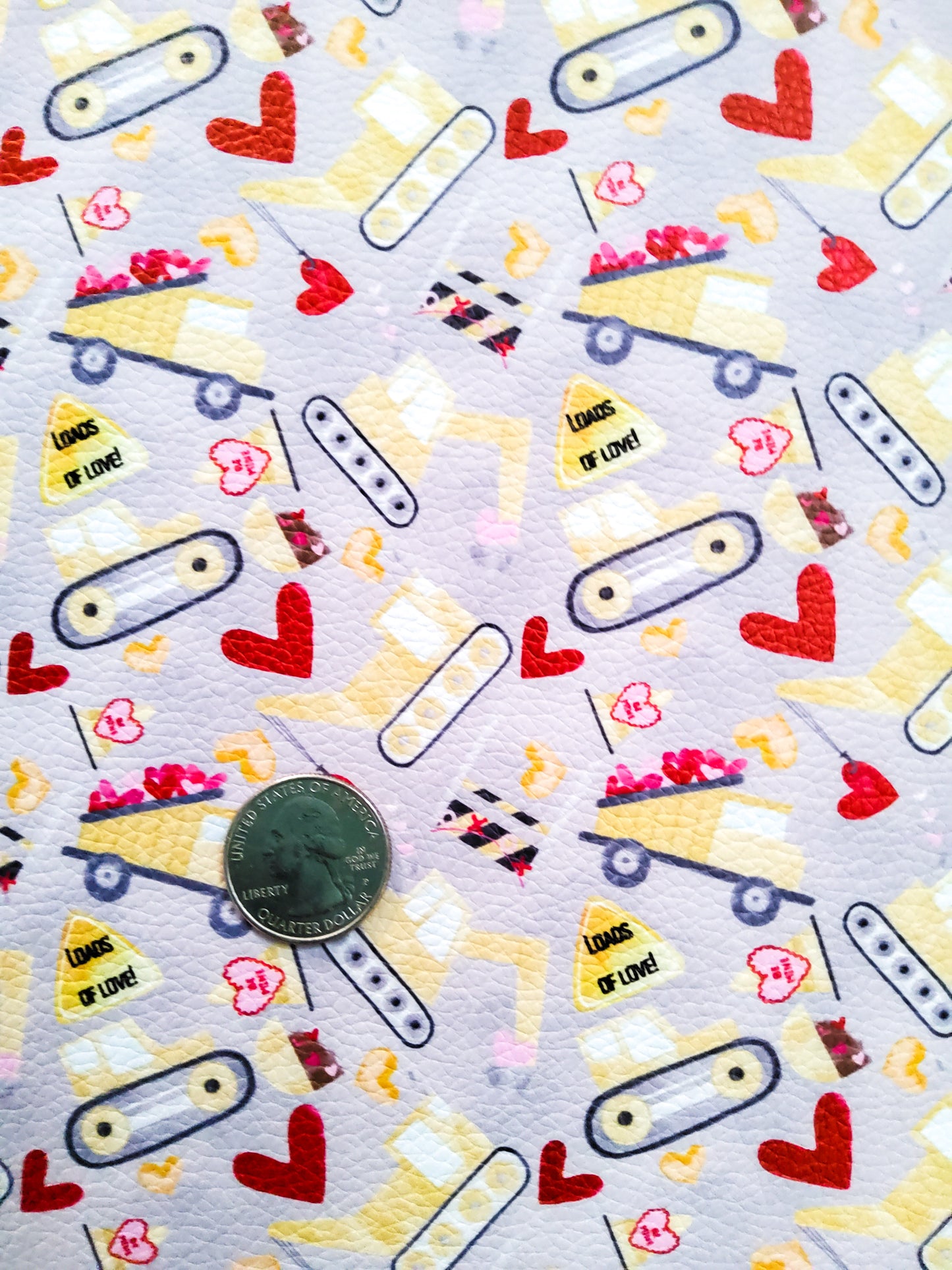 Construction Love 9x12 faux leather sheet