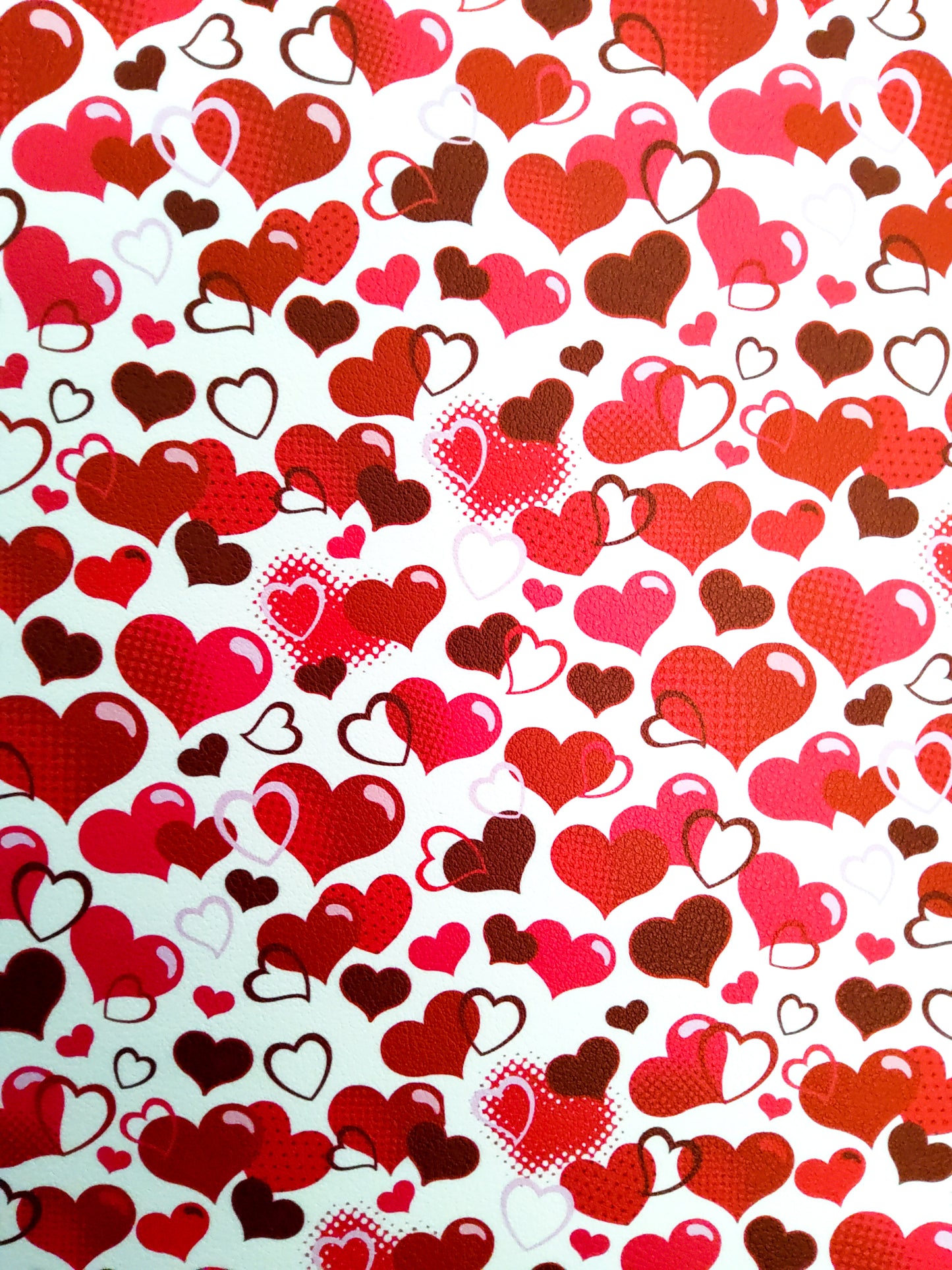 Red Hearts 9x12 faux leather sheet