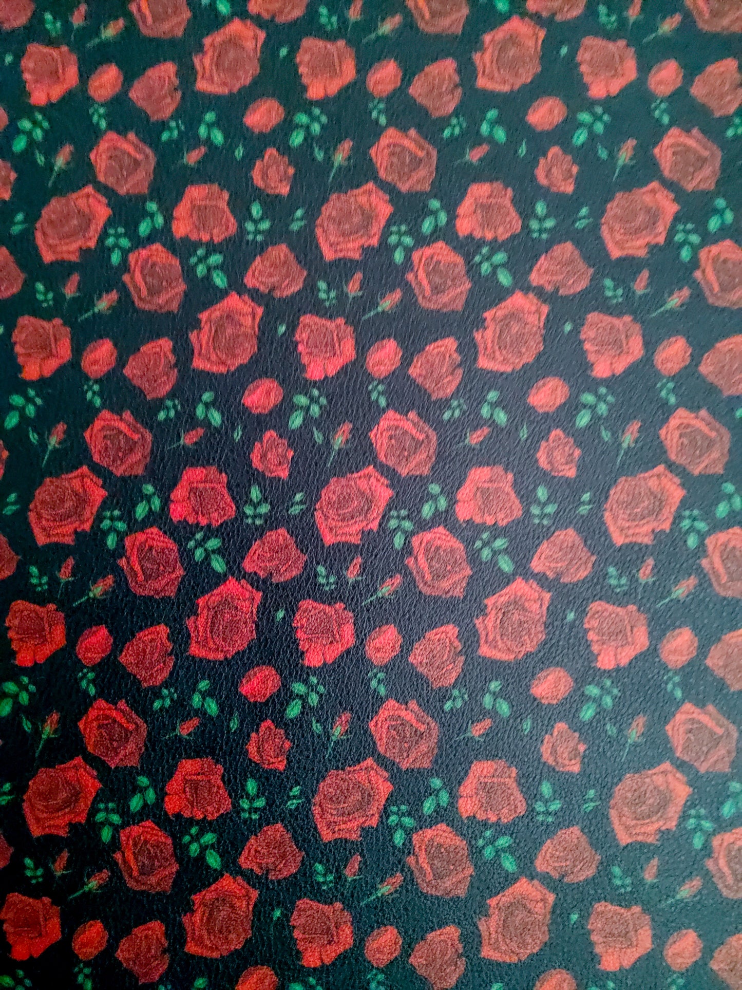 Red Roses 9x12 faux leather sheet