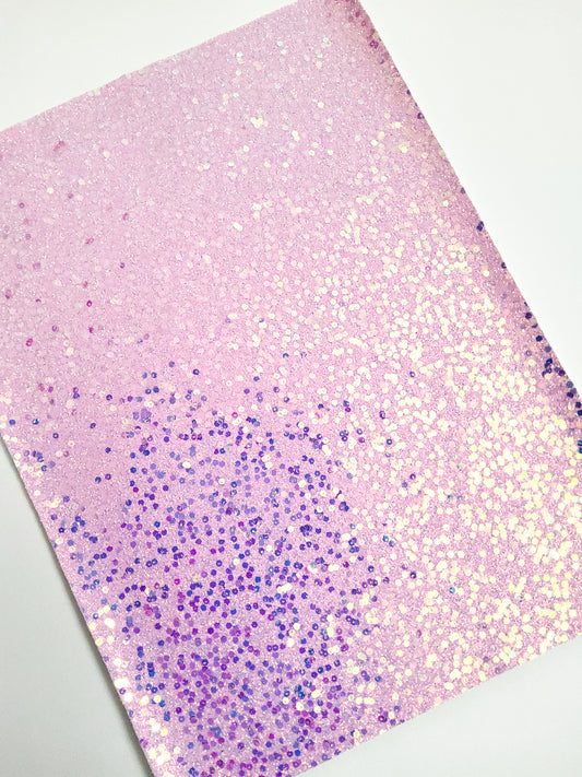 Sparkly Light Lavender Chunky Glitter 9x12 faux leather sheet
