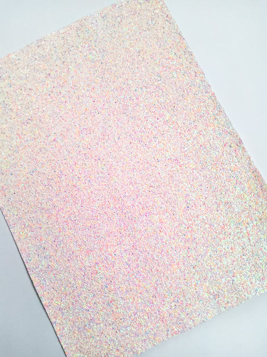 Multi White Chunky Glitter 9x12 faux leather sheet