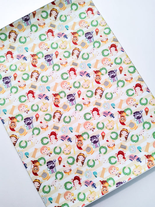 Greek Gods and Goddesses 9x12 faux leather sheet