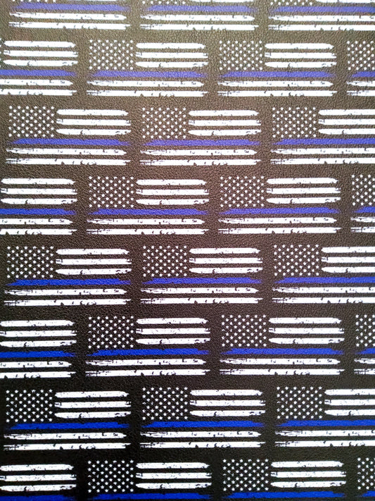 Blue Line Flag 9x12 faux leather sheet