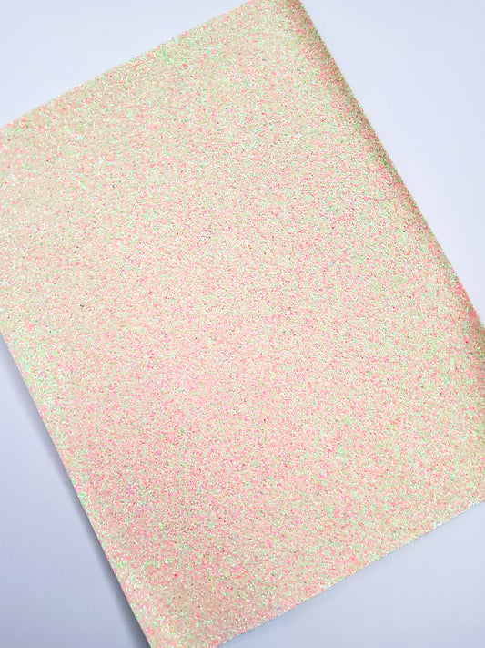 Pink and Green Neon Chunky Glitter 9x12 faux leather sheet