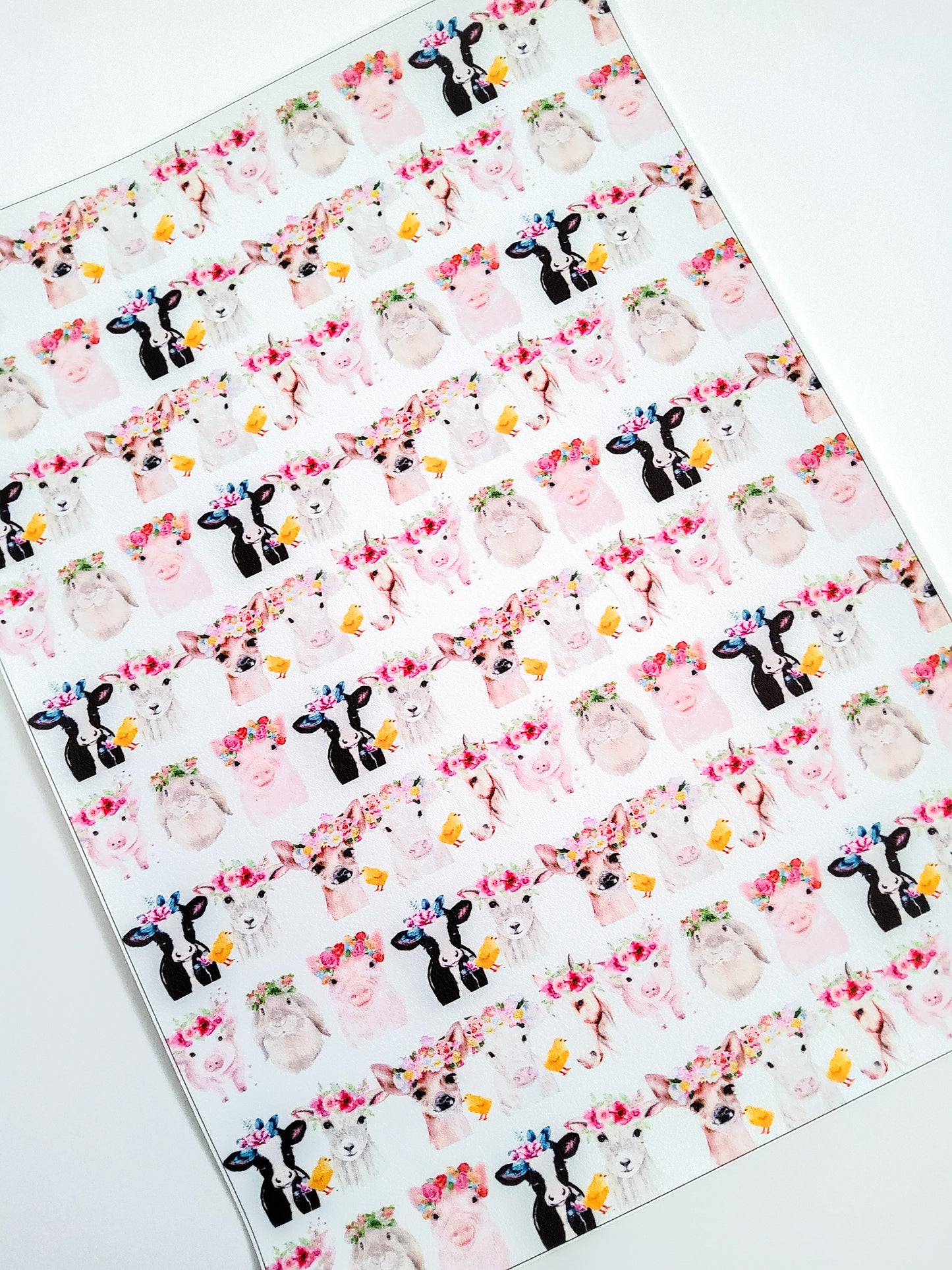 Farm Animals 9x12 faux leather sheet