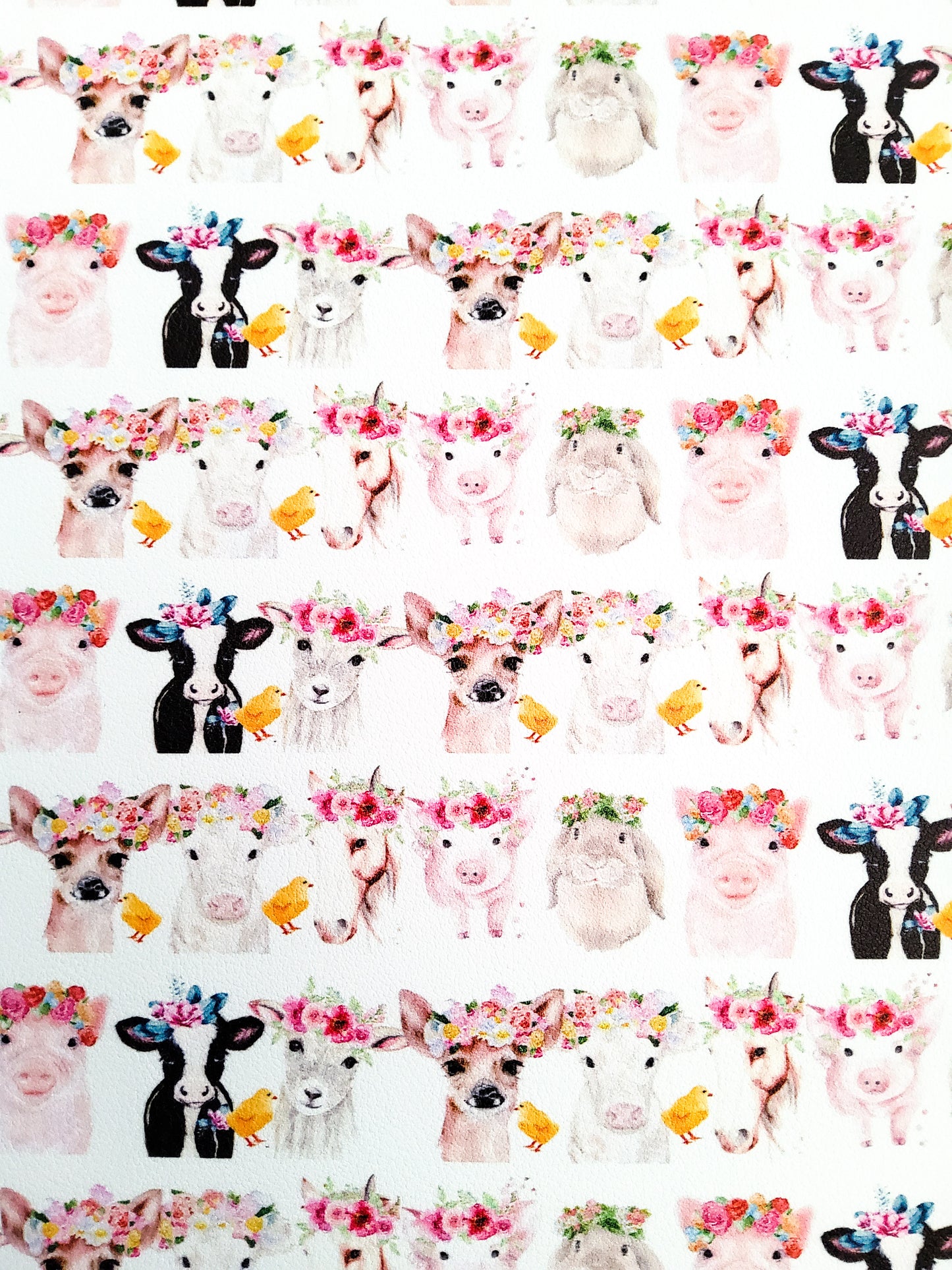 Farm Animals 9x12 faux leather sheet