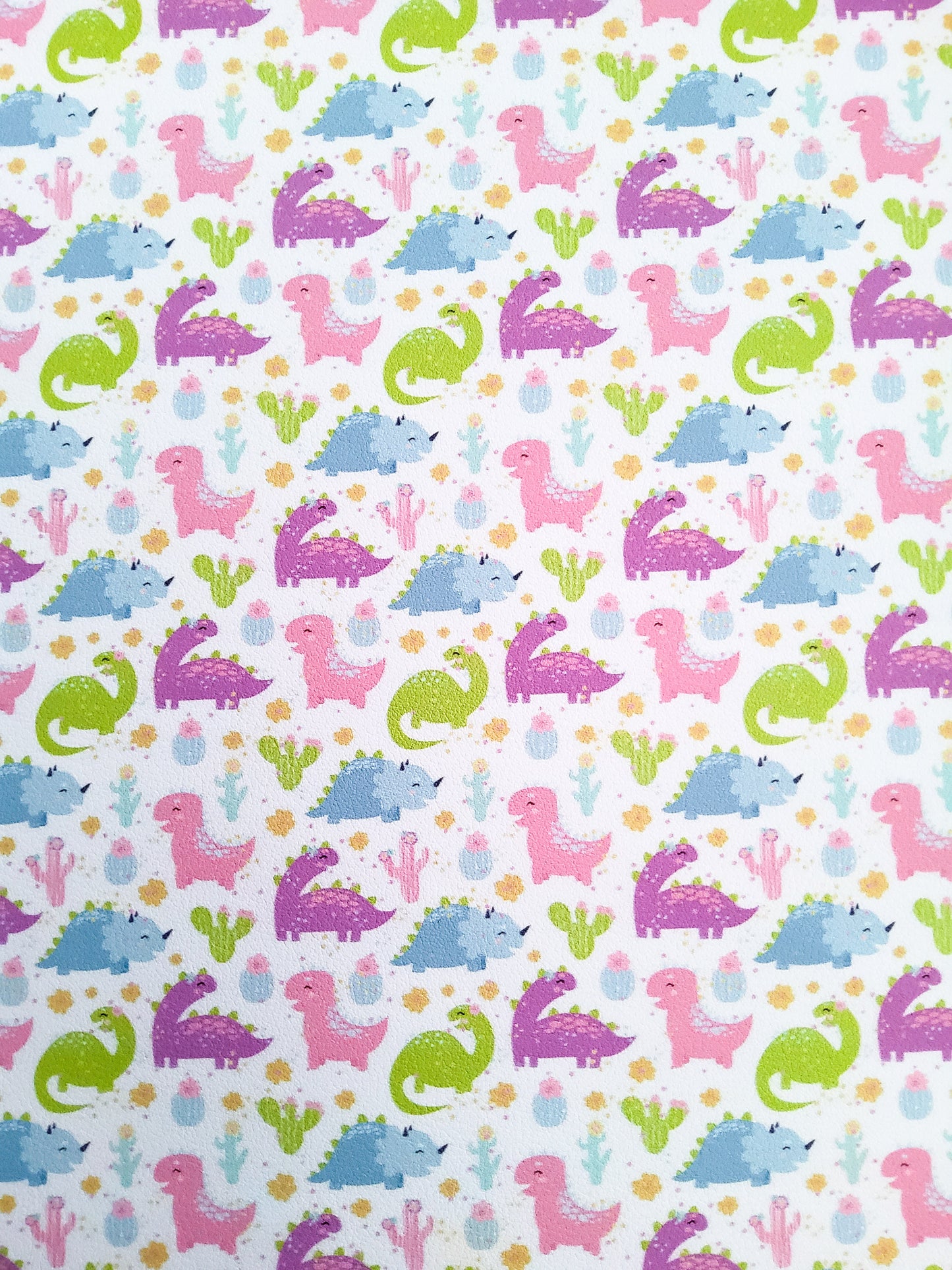 Pink and Purple Dinosaurs 9x12 faux leather sheet