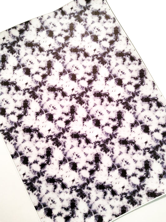 Black and White Marble 9x12 faux leather sheet