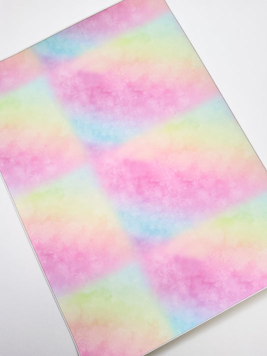 Tie Dye Pastel 9x12 faux leather sheet