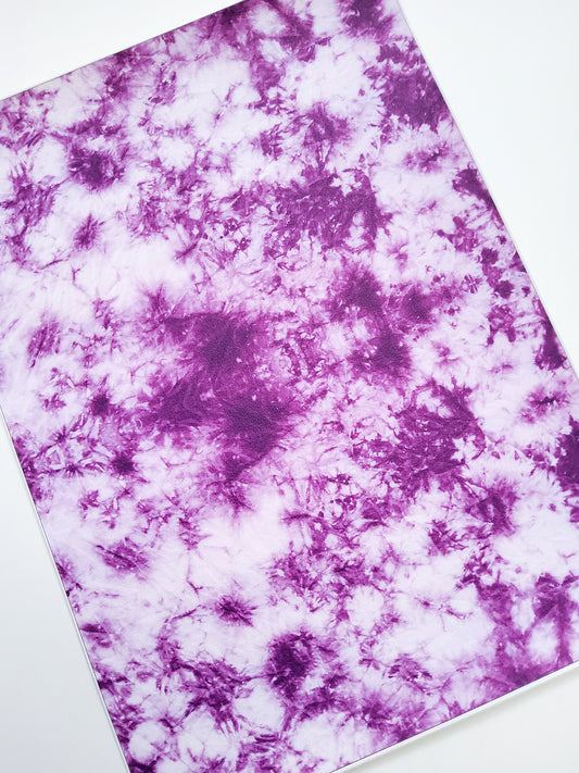 Purple Tie Dye 9x12 faux leather sheet