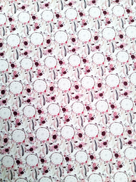 Pink Dreamcatcher 9x12 faux leather sheet