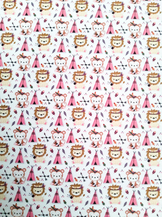 Tribal Lion 9x12 faux leather sheet