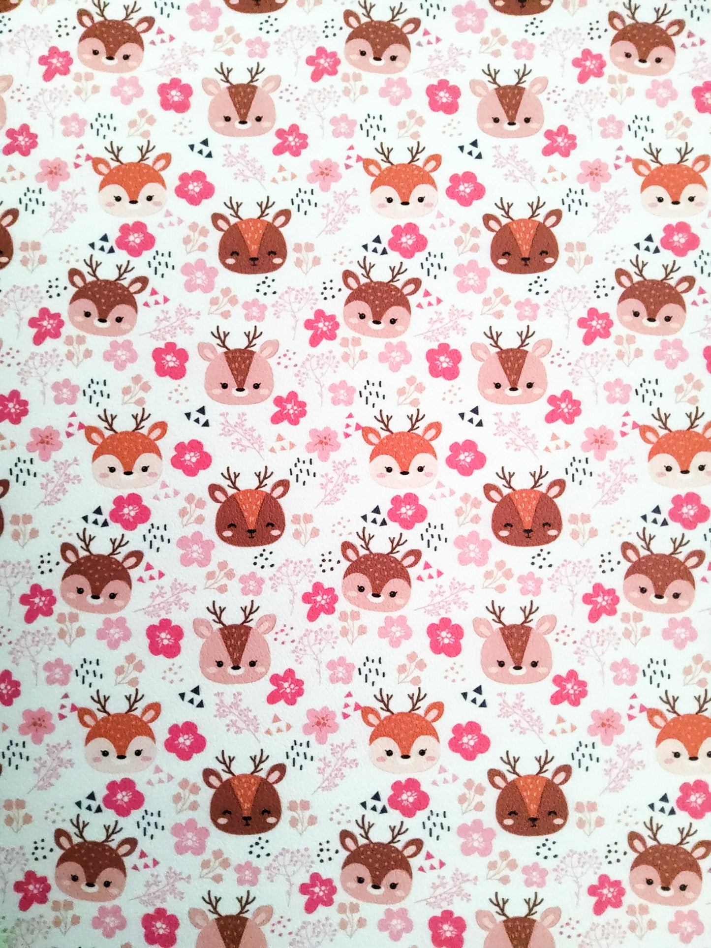 Pink Woodland Animals 9x12 faux leather sheet