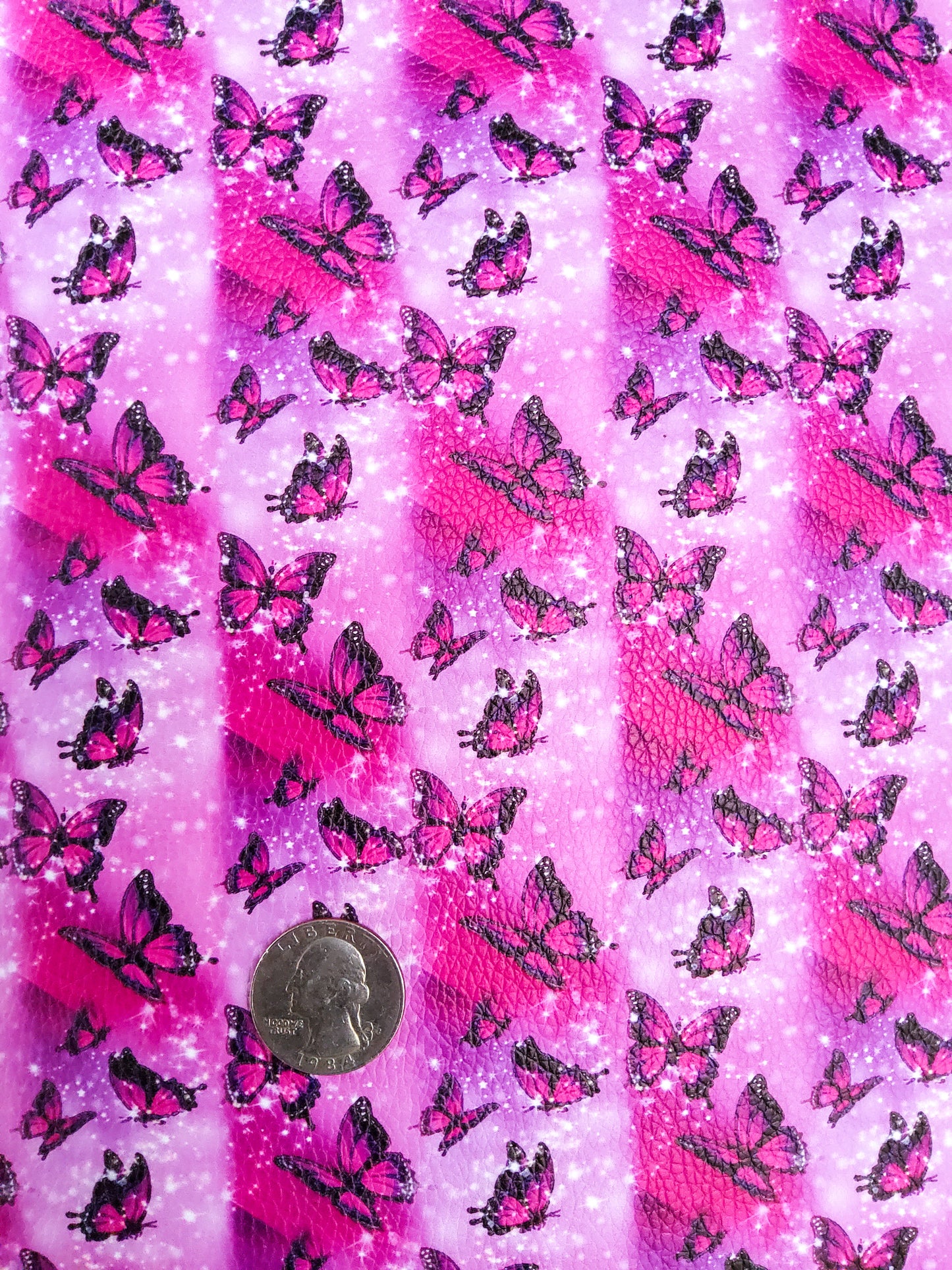 Purple Tie Dye Butterflies 9x12 faux leather sheet