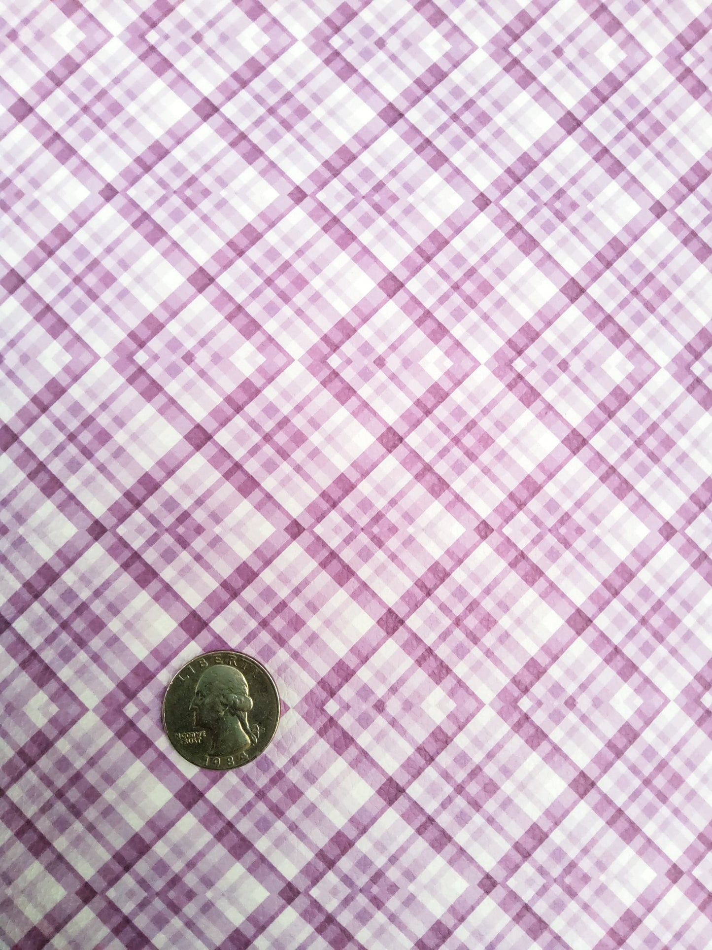 Purple Diamond Plaid 9x12 faux leather sheet