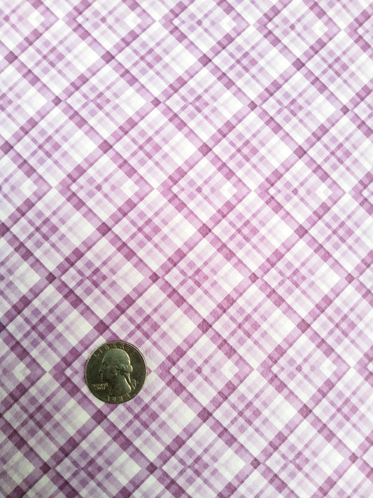 Purple Diamond Plaid 9x12 faux leather sheet