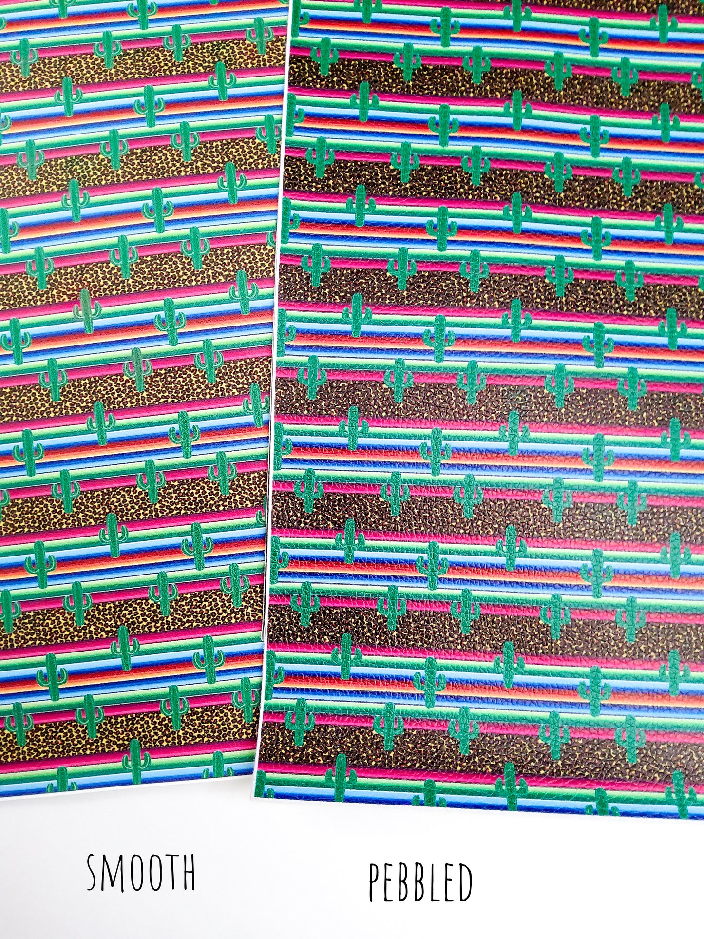 Cactus Serape 9x12 faux leather sheet