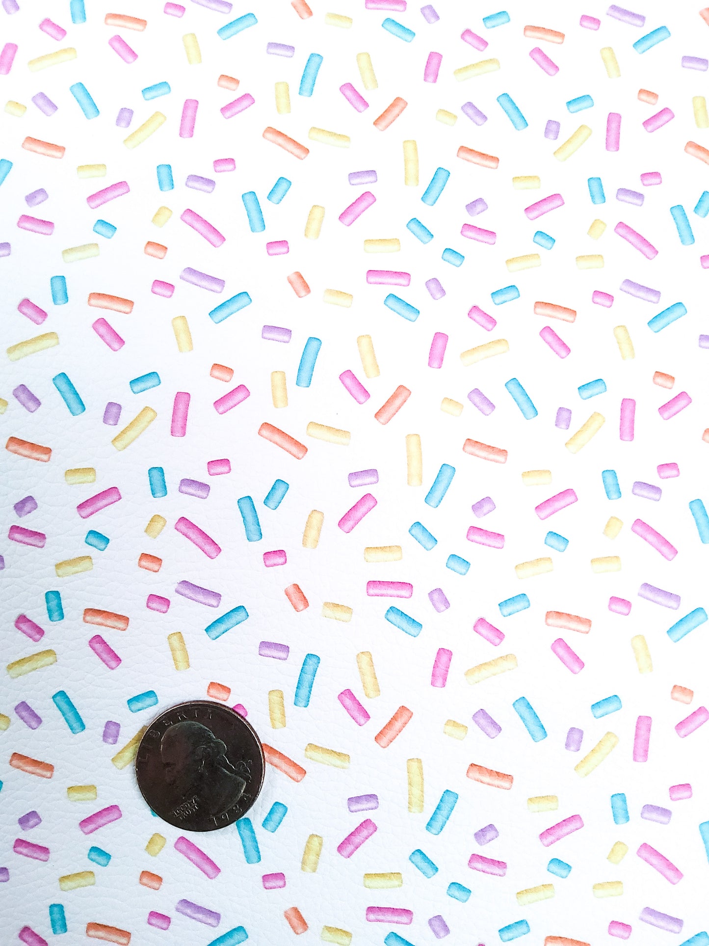 Sprinkles White 9x12 faux leather sheet