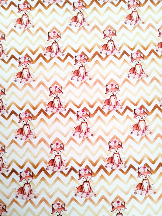 Chevron Fox 9x12 faux leather sheet