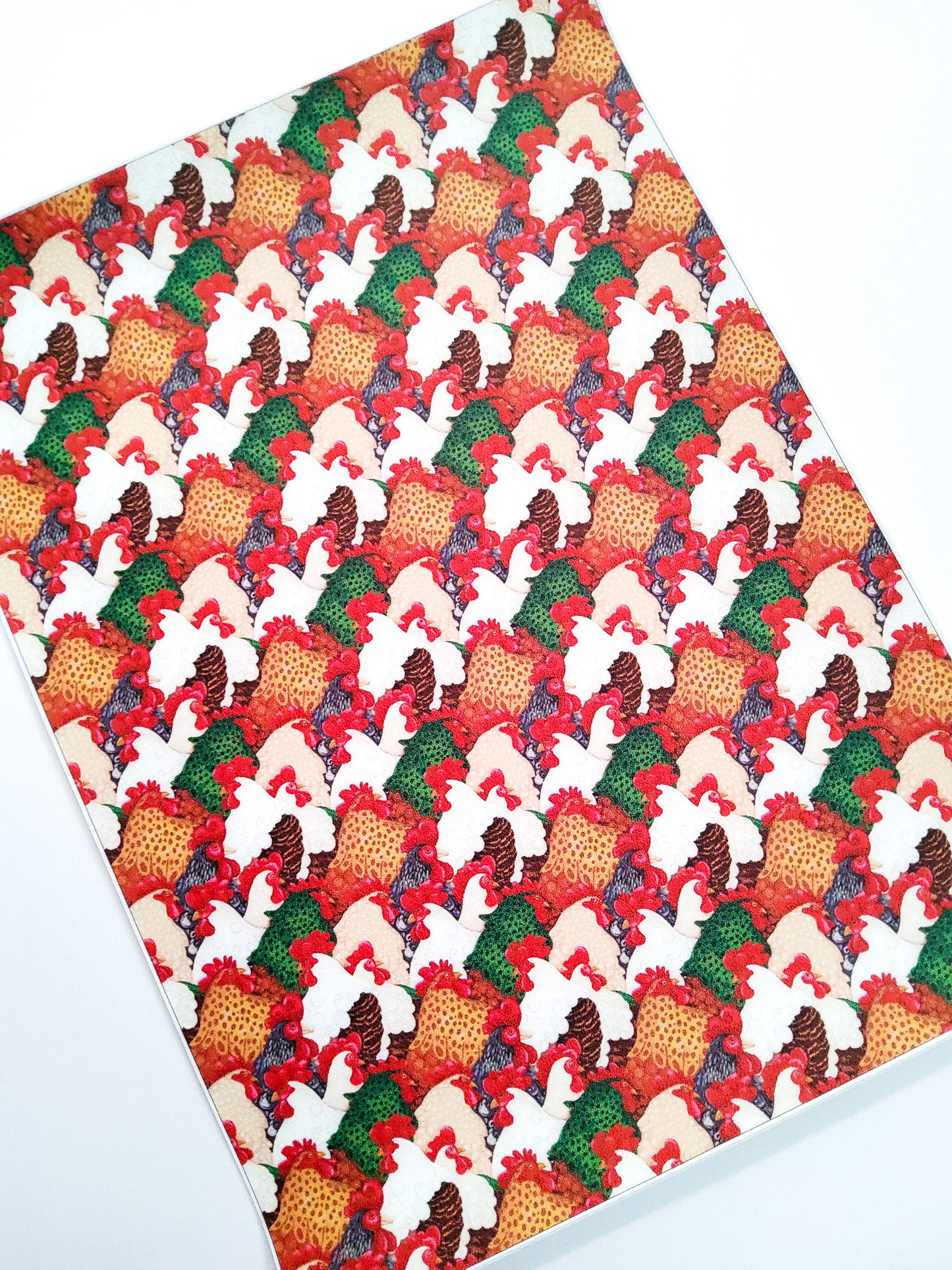 Chicken Collage 9x12 faux leather sheet