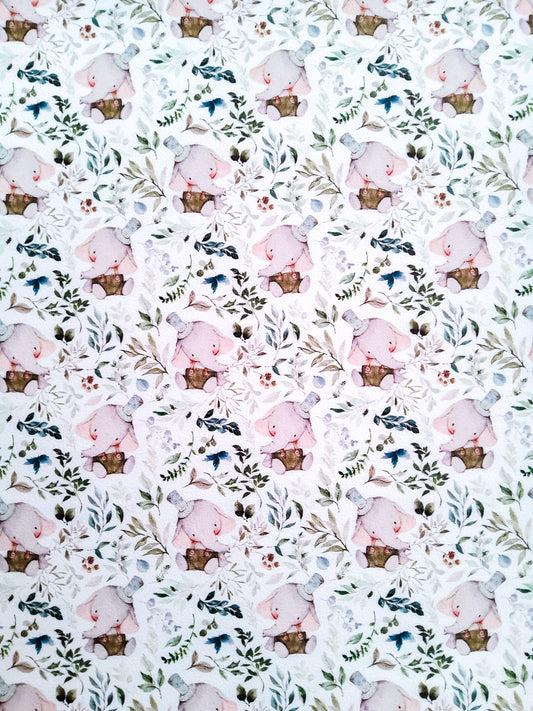 Cute Boy Elephant 9x12 faux leather sheet
