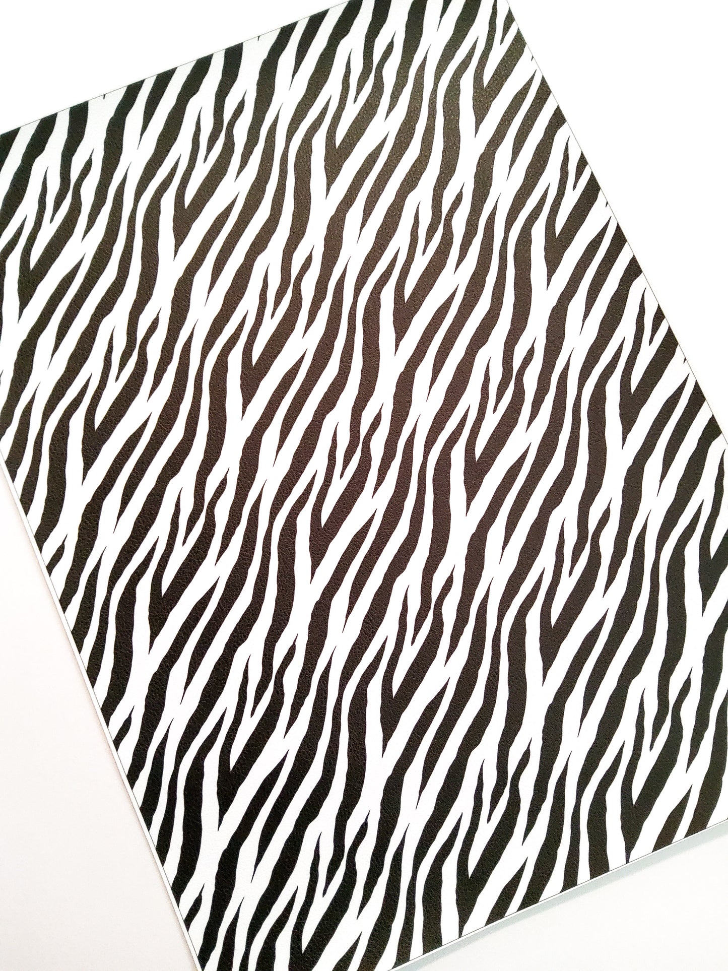 Diagonal Zebra Print 9x12 faux leather sheet