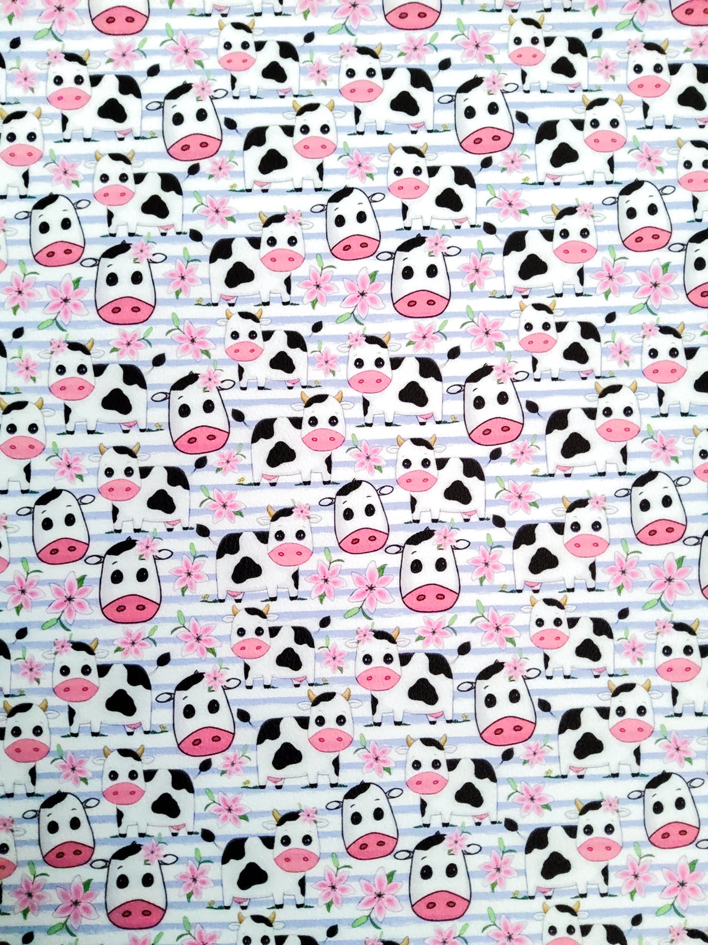 Cute Drawn Cows 9x12 faux leather sheet