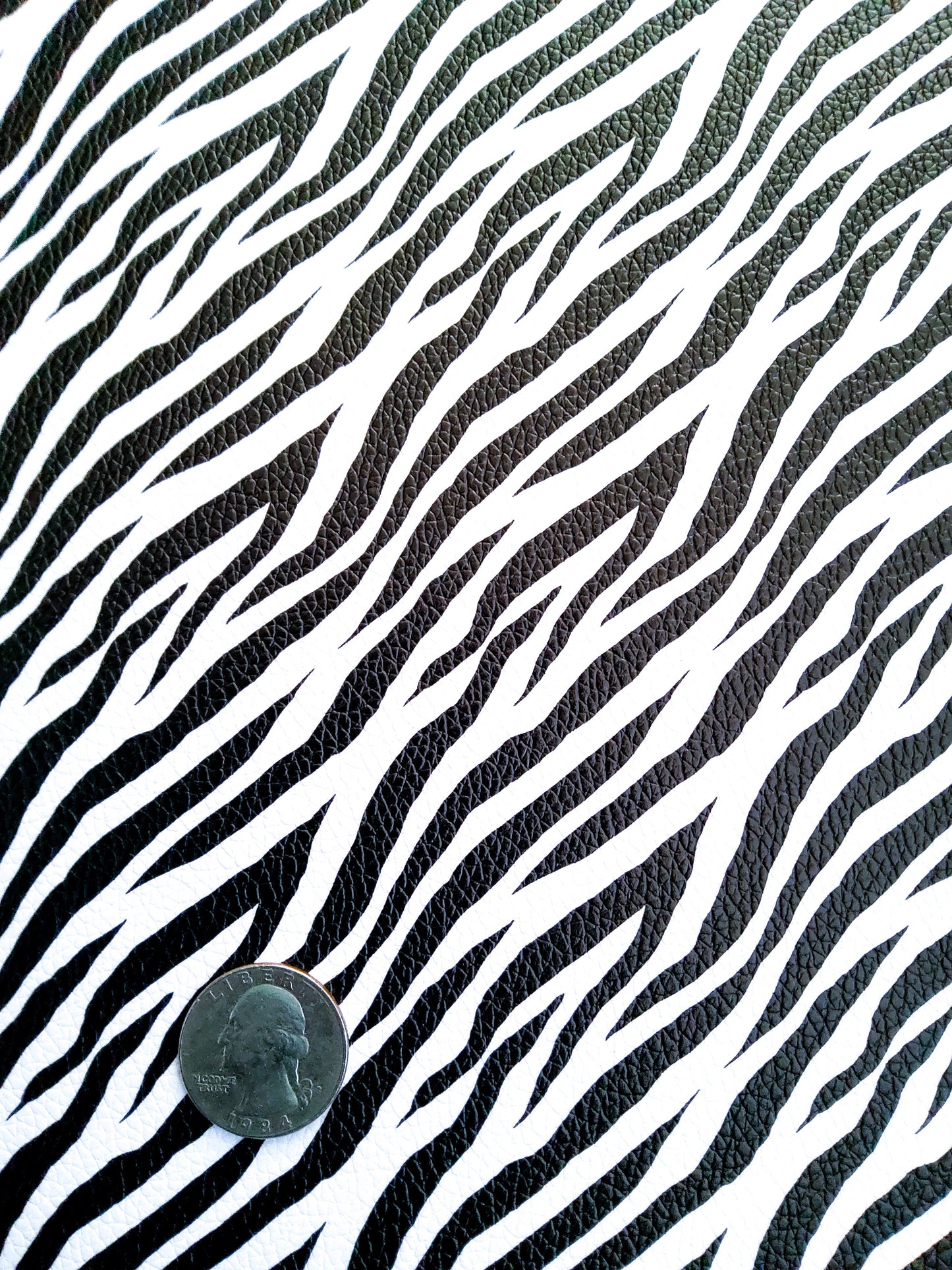 Diagonal Zebra Print 9x12 faux leather sheet
