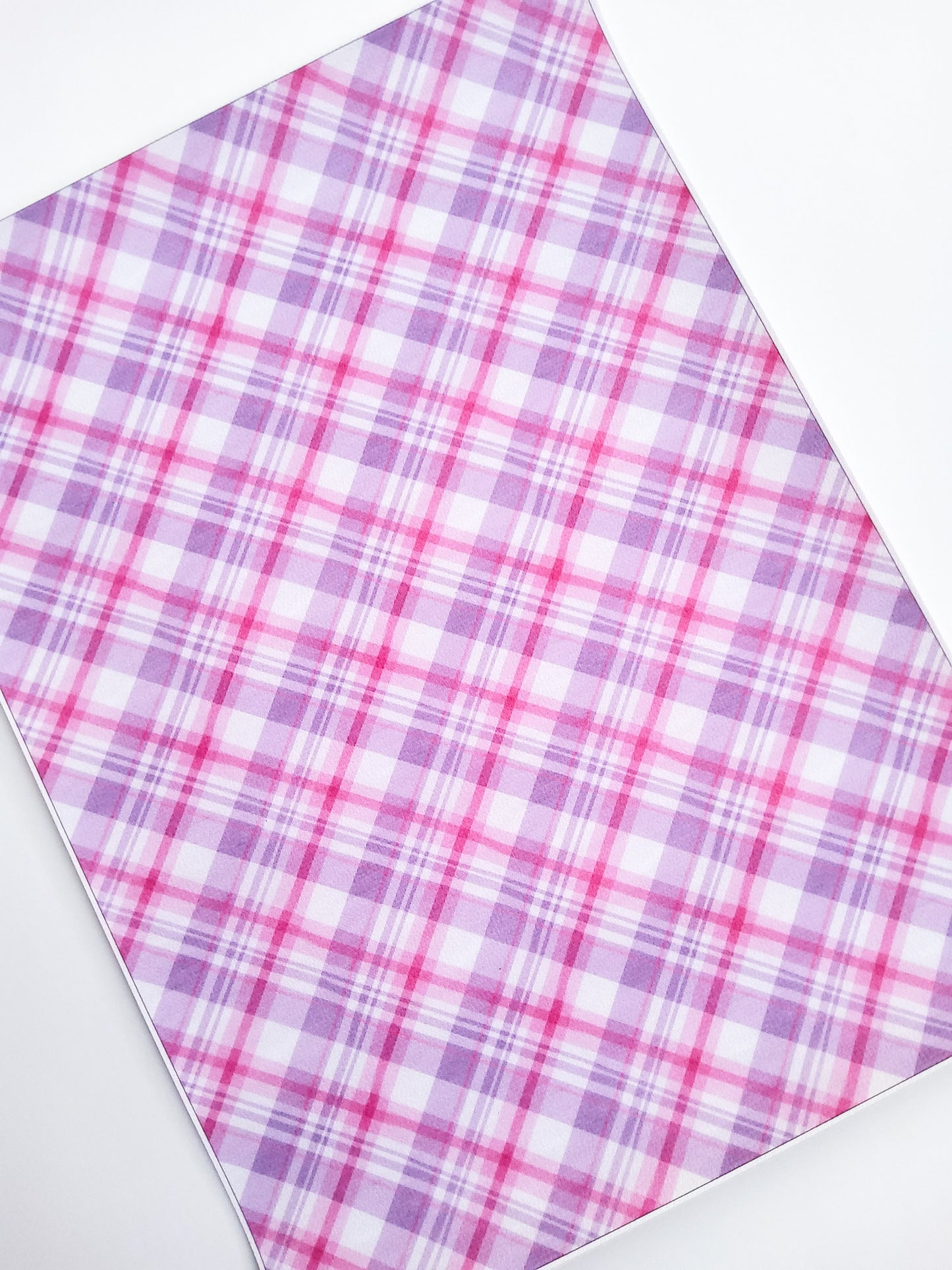 Purple Plaid 9x12 faux leather sheet