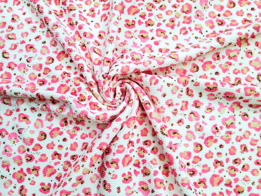 Pink White Leopard Print Bullet Fabric Strip