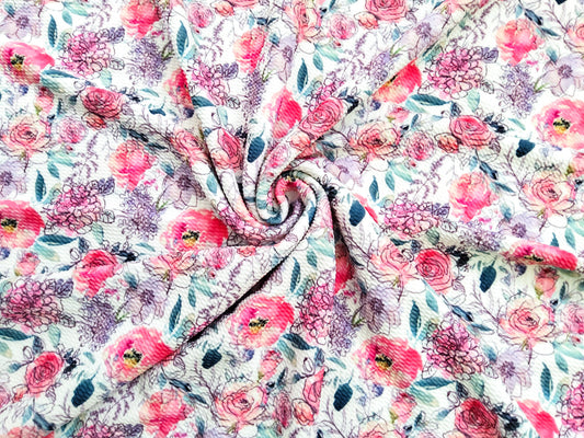 Pink Floral Bullet Fabric Strip