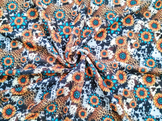 Sunflower Cow Print Bullet Fabric Strip