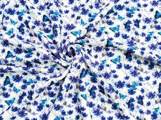 Blue Butterfly Bullet Fabric Strip