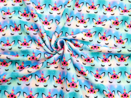 Blue Unicorn Bullet Fabric Strip