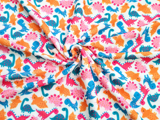 Orange and Pink Dino Bullet Fabric Strip
