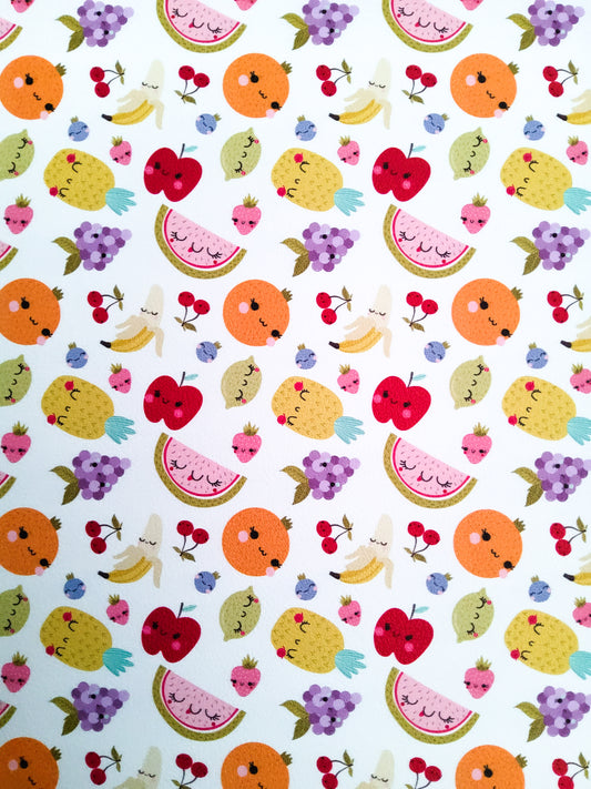 Fruit Medley 9x12 faux leather sheet