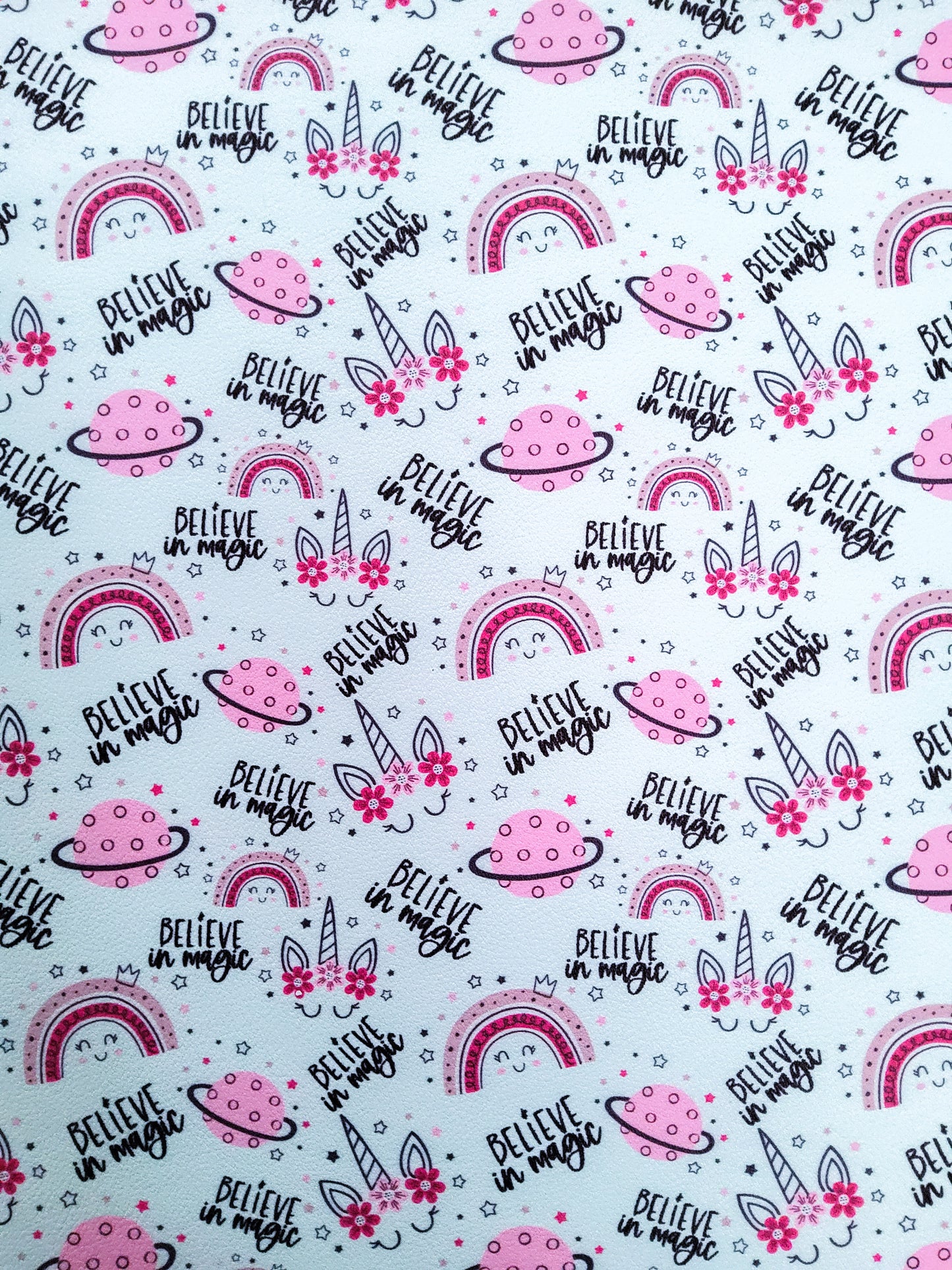 Believe in Magic 9x12 faux leather sheet