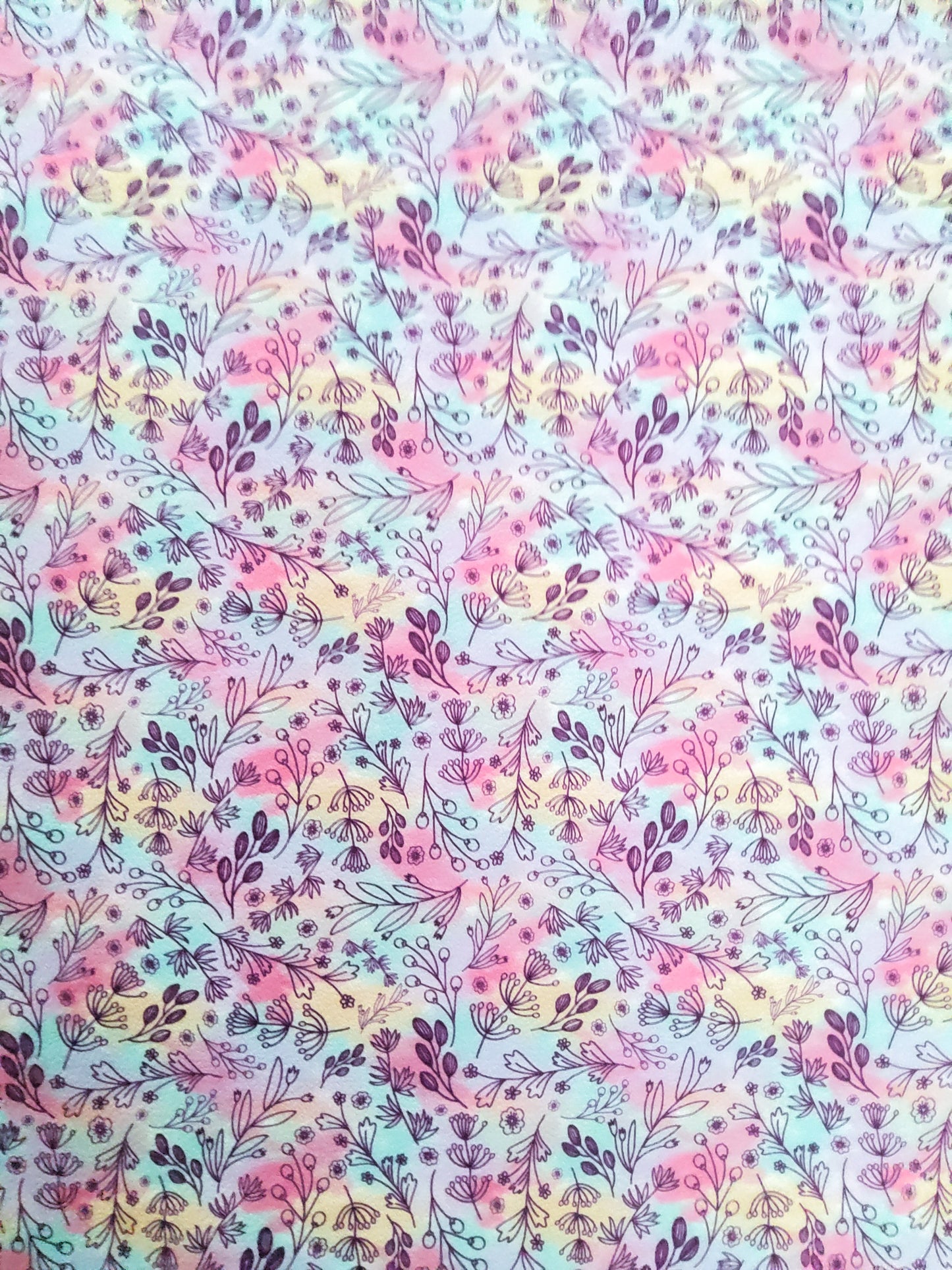 Tie Dye Floral 9x12 faux leather sheet