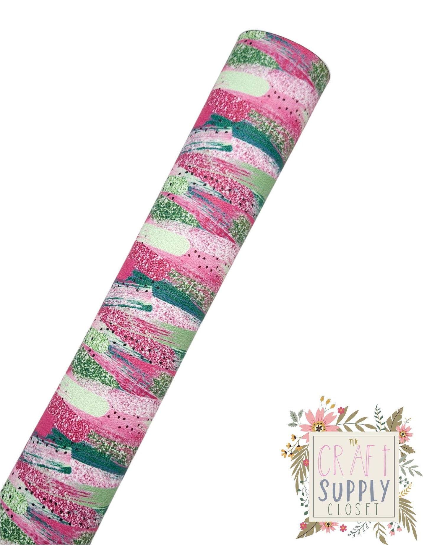 Watermelon Brushstrokes 9x12 faux leather sheet