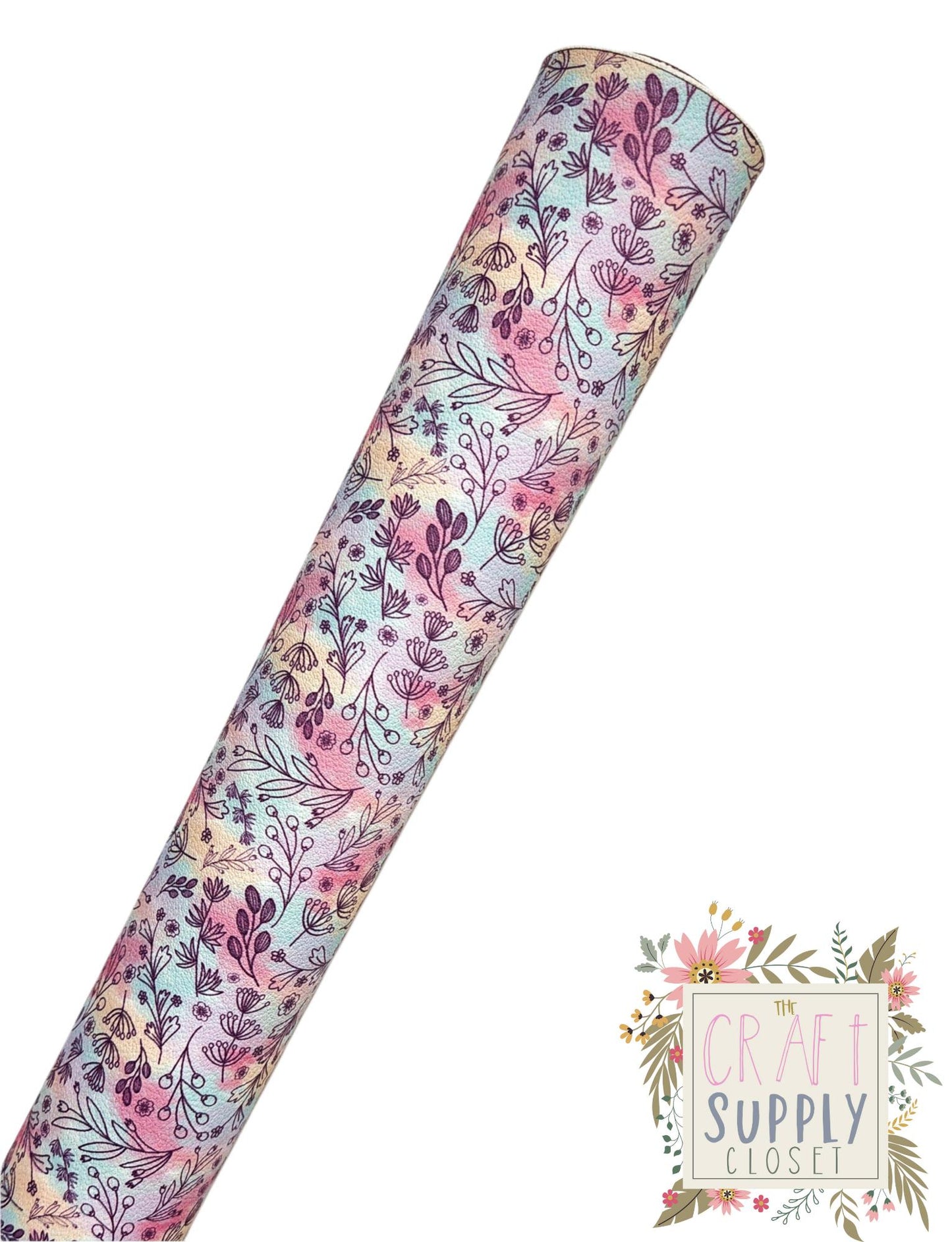 Tie Dye Floral 9x12 faux leather sheet