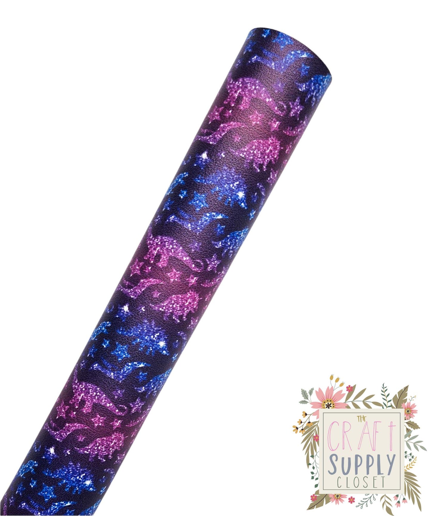 Sparkly Dinos 9x12 faux leather sheet