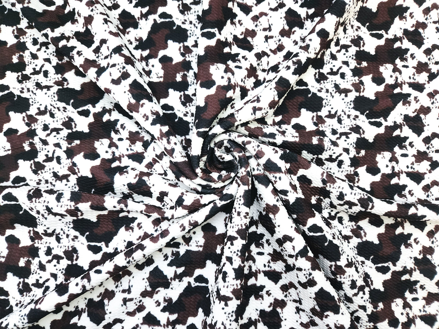 Black Brown Cow Print Bullet Fabric Strip