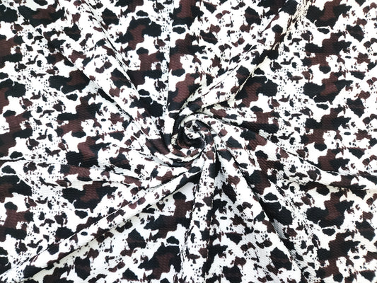 Black Brown Cow Print Bullet Fabric Strip